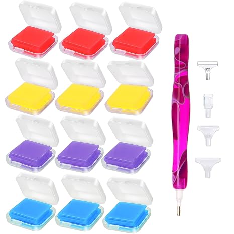 73 Pieces 5D Diamond Painting Glue Clay,DIY Diamond Painting Wax | with Organizer Box,Embroidery Cross Stitch Drilling Mud for Diamond Painting Embroidery Accessories,Glue Clay Wax Tool Set