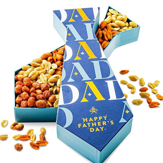 Fathers Day Gift Box, Flavored Gourmet Peanuts Gift For Dad, Tie Shaped Box, Happy Fathers Day, Bonnie and Pop (Skinny)
