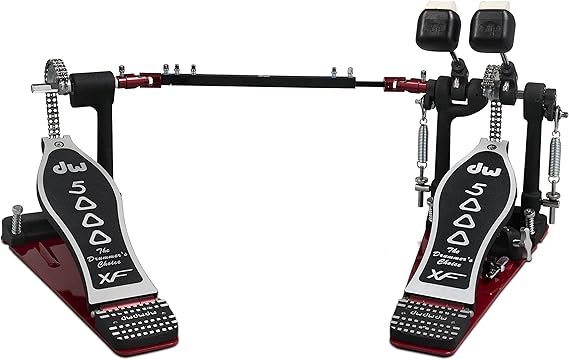 DW 5000 Series XF Extended Footboard Accelerator Double w/Bag Bass Drum Pedal (DWCP5002AD4XF),Red/Black