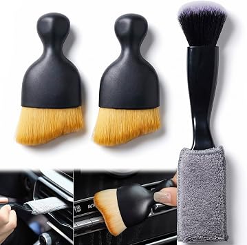 3 Pcs Exquisite Microfiber Duster Brushes, Car Detailing Brushes, Feather Duster, Efficient Dust Removal, Cleaning Tool Perfect for Computers, Keyboards, Car Interior, Photo Frames, Digital Devices