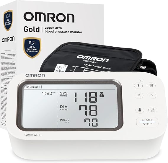 OMRON Gold Blood Pressure Monitor & Upper Arm Blood Pressure Cuff | For Home Use - #1 Doctor & Pharmacist Recommended Brand - Clinically Validated - AFib Detection - Connect App