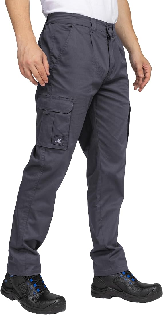 BWOLF Prime Men's Work Trousers with Many Pockets and Extra Reinforced Waistband Cargo Trousers with Spandex