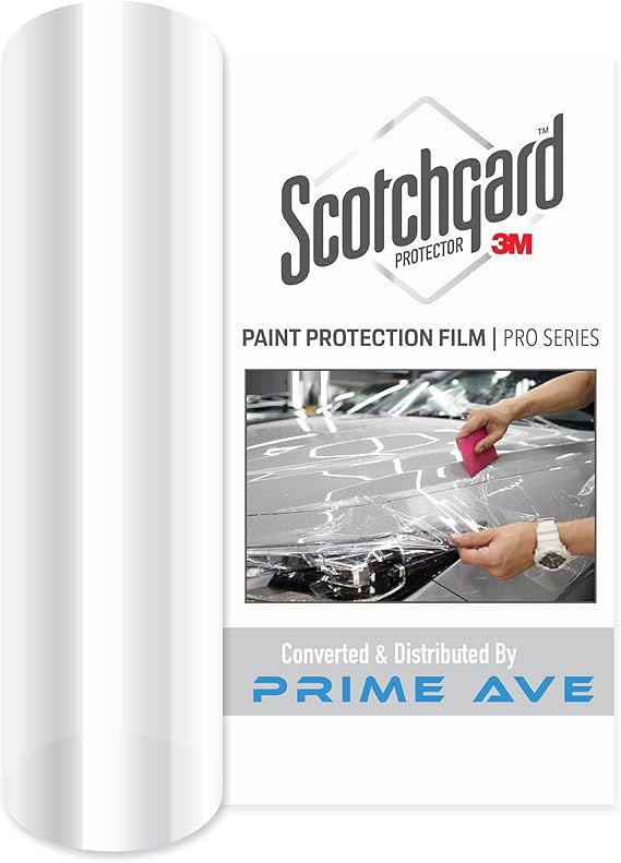 3M Clear Paint Protection Film, 8 mil PPF Vinyl Wrap with Self-Healing Technology, UV Protection, Non-Yellowing, Scratch Resistant, Glossy Finish (6 x 6in)