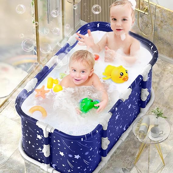 Portable Bathtub Foldable, Bathtub for Adult Family SPA Soaking Tub for Small Bathroom,Collapsible Adult Portable Free Standing Tub for Hot Bath Ice Bath 1 Set