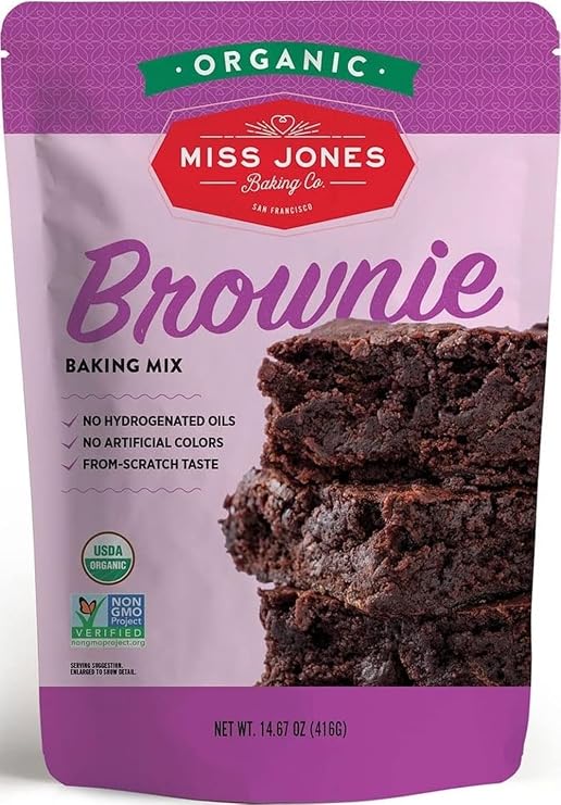 Miss Jones Baking Organic Fudge Brownie Mix, Non-GMO, Vegan-Friendly: Rich Cocoa (Pack of 1)