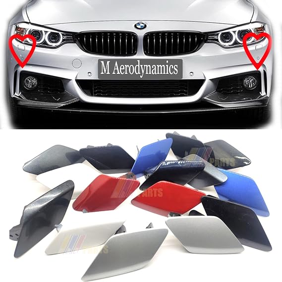 Headlight Washer Covers for 14-20 BMW 4 Series M Aerodynamics Fit 425i 428i 430i 435i 440i 2014 2015 2016 2017 2018 2019 2pcs Pair Left Right F32 Coupe F33 Convertible F36 Gran (Dark Blue)