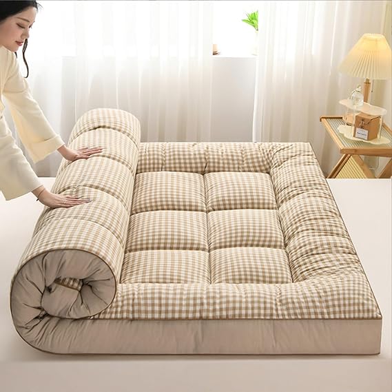 Floor Mat Mattress Thick Sleeping Pad Floor Mattress, Folding Futon Mattress, Floor Futon Mattress, Roll Up Mattress for Floor, Easy to Store Mattress Folding Guest Bed, Travel Mattress