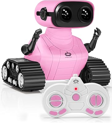 Robot Toys, Rechargeable RC Robots for Boys, RC Robot Toys for Kids, Kids Toys with Music and LED Eyes, 3 Years Old BoysGirls Toys Pink