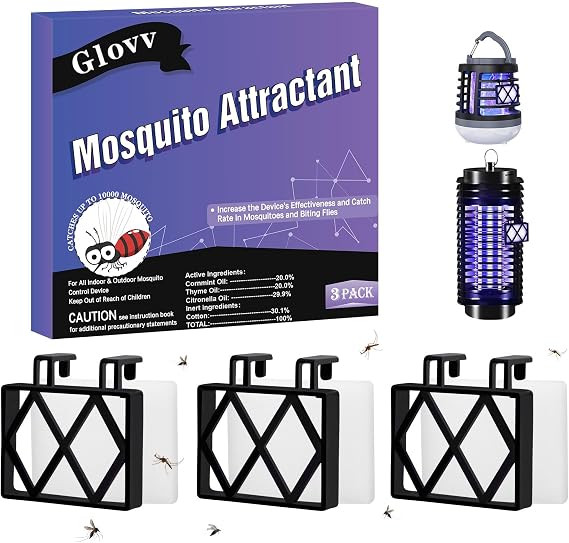 3 Mosquito Attractant Lures Bait Refill Cartridge with Hook for Bug Zapper | 3 Pack Bug Zapper Mosquito Attractant Bait, Great for Fruit Fly Traps for Indoors Outdoor to Trap and Increase Catch Rates