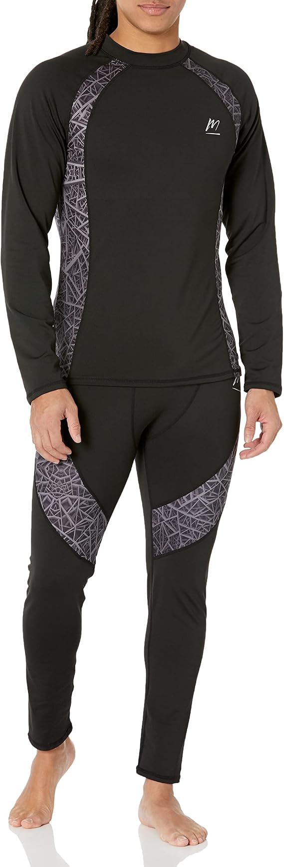 Men's Thermal Underwear Set Fleece Lined Base Layer Long Johns