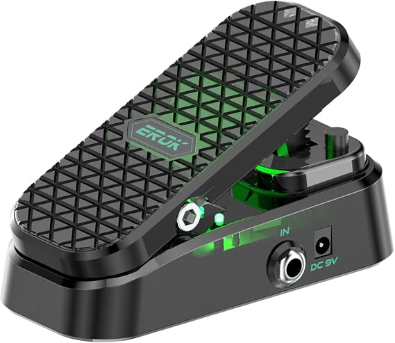EROK MP-6 2-in-1 Wah & Volume Pedal for Electric Guitar, Custom RM-Type Shielded Inductor, Pure Analog Tone, Active Volume, 23 Stroke(Power Adapter Not Included)