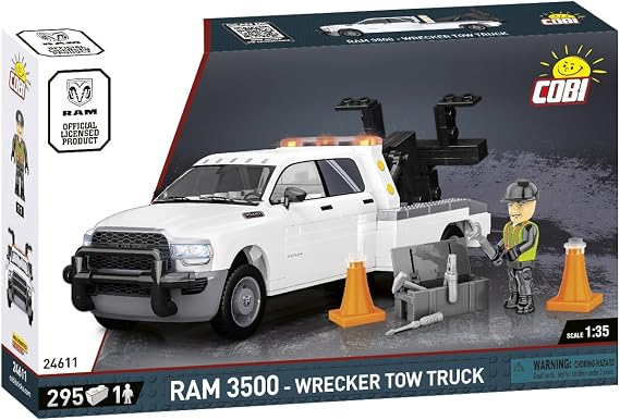 COBI Dodge RAM 3500 Wrecker Tow Truck Building Set, 295 Pieces