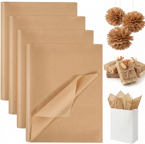 Koogel 330 Sheets Kraft Brown Tissue Paper, 14 X 10 inches