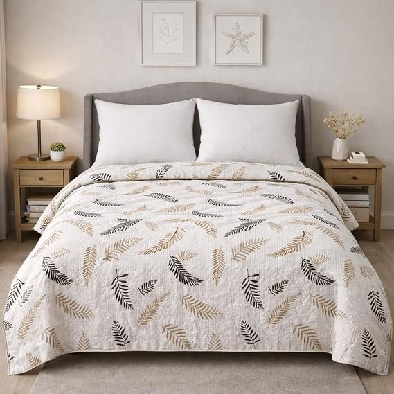 King size Desenli Pike Yatak Örtüsü Çift Kişilik 240x260 cm Siyah tüy