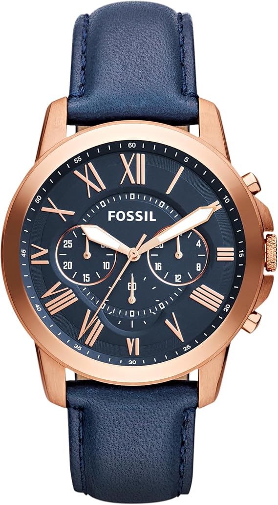 Fossil Men's Watch, Grant Quartz Stainless Steel Chronograph Watch for Men