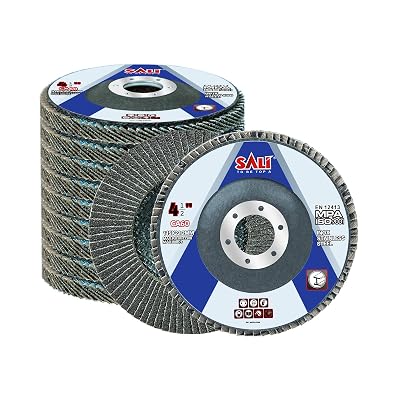 Sali 10 Pack Flap Disc 60 Grit 4.5 x 78-Inch Sanding Disc Bevel Type #29 Premium and Industrial Angle Grinder Grinding Wheel High Performance Edge Grinding