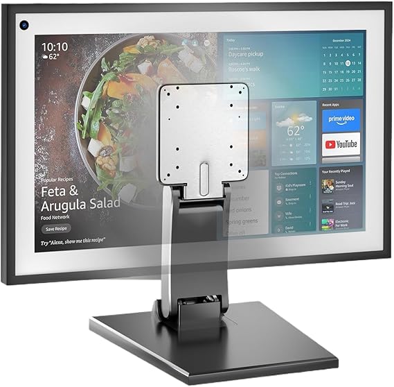 Foldable Low Profile Monitor Stand - VESA 100x100 Desk Mount Adjustable Short TV Stand For Desk Easy Assembly