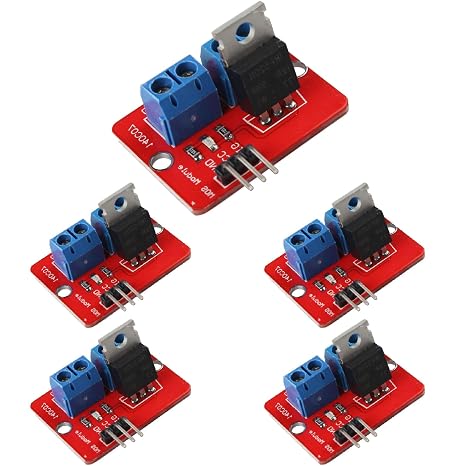 5-Pack IRF520 MOSFET Driver Module, 0-24V 5A Switch