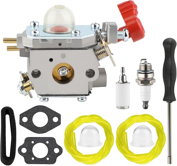 TB25PS Carburetor for Troy Bilt TB430 TB35EC TB2044XP TB27BC TB2MB TB25CEC Tune Up Kit TB35EC TB25CH TB25HT TB25SEC TB25SH 25cc 27cc Trimmer for Murray M2560 MS2550 MS2560 MS9900 Carb Blower Parts