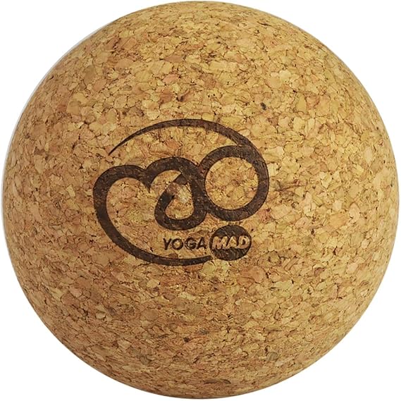 Fitness Mad Cork Massage Ball for Trigger Point Therapy, Deep Tissue & Myofascial Release, 7cm Ball, Natural, Skin Friendly Material