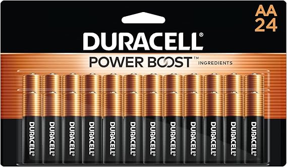 Duracell Coppertop Double AA Batteries with Power Boost Ingredients, 24 Count (Pack of 1) Long-lasting Alkaline Double AA Battery for Household and Office Devices