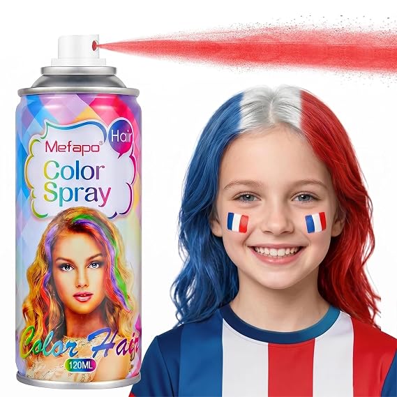 Red Hair Spray Temporary Hair Color Spray for Kids Women Men,Washable Temporary Red Hair Dye, One-Day Hair Color Wax Natural Hair Strong Style Gel for Halloween, Cosplay, Party, Christmas(4.06Oz)