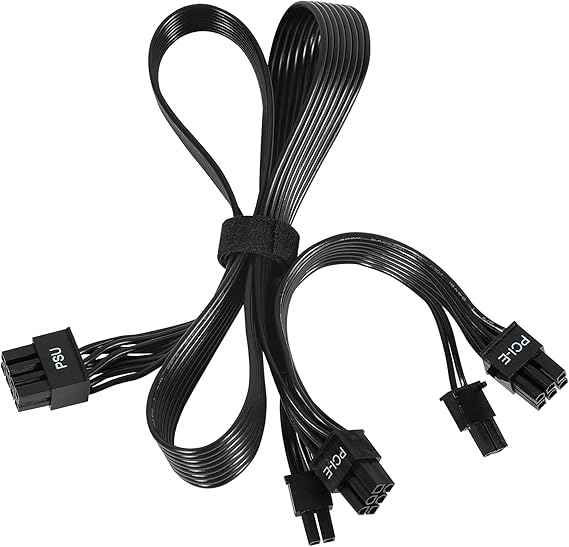 Corsair için PCIE Kablosu, Thermaltake için 65 cm 8 Pinli Çift 6+2 Pinli PCIE Güç Kablosu, ARESGAME Modüler Güç Kaynağı için Erkekten Erkeğe GPU Kablosu (65 cm + 15 cm)