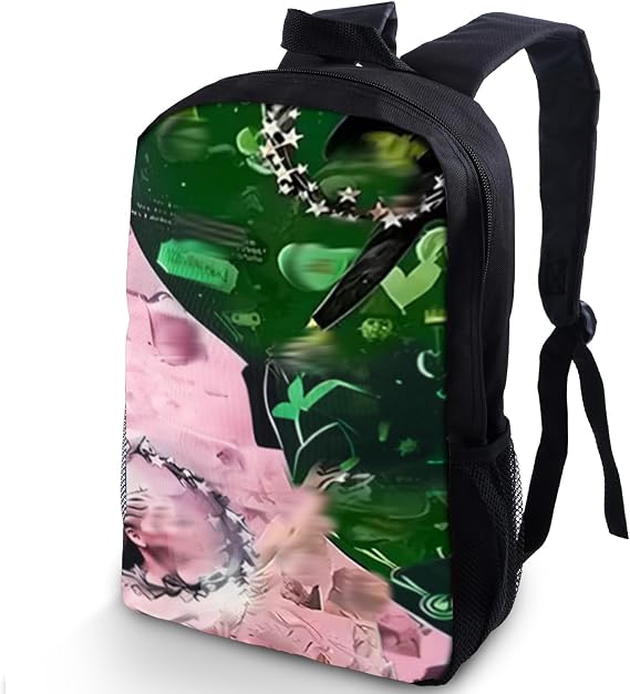 Witch School Bag, 14.5inch Backpack Boys Girls, Pink and Green Kids Lightweight School Bag, Children Rucksack Casual Travel Bag, Adjustable Straps