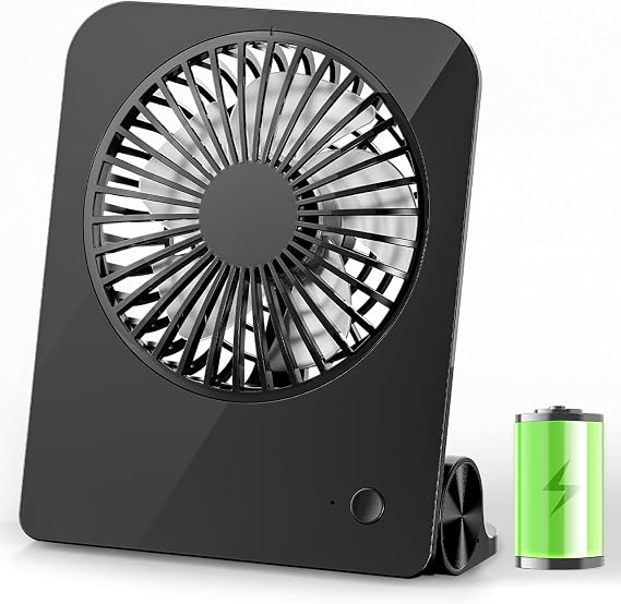 TriPole Desk Fan Small Portable Fan 2000 mAh Rechargeable Battery, 4.5 Inch