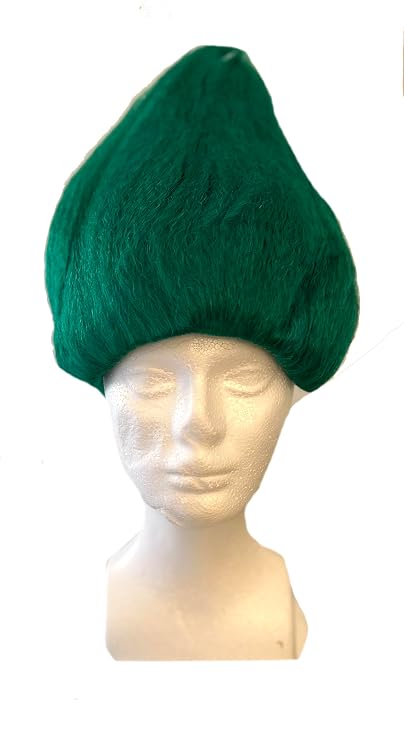 Troll Wigs - Adjustable Troll Inspired Wig - Suitable For All Head Sizes - Stylable - Dark Green