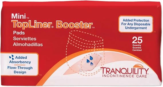 Tranquility TopLiner Mini Booster Pad Small Diaper Inserts Pk/25