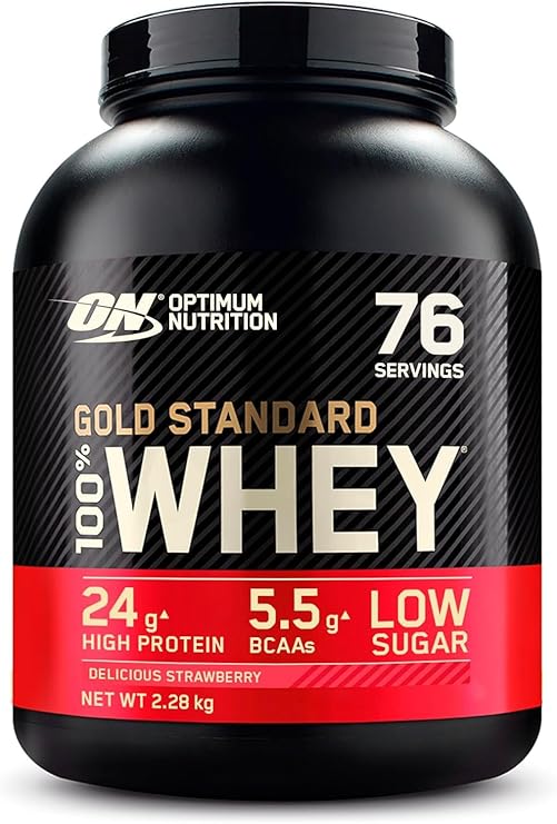 ON Optimum Nutrition 100% Whey Gold Standard Strawberry Flavored Strawberry 2.28kg 76 Service