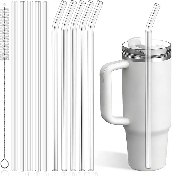PROOCI 10-Pack 12" Reusable Straws for Stanley & Yeti 30oz-40oz Cup Tumbler