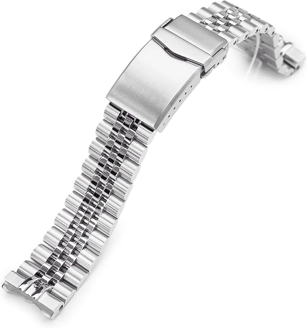 MiLTAT 20mm Super-JUB Watch Band compatible with Seiko 63Mas 40.5mm SPB143 SPB149 SBDC101 V-Clasp 2-Tone Polished