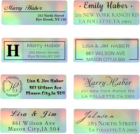 Personalized Return Address Labels,Available in White, Clear, Laser, Gold or Silver Labels,Set of 150 Simple Unique Design Custom Mailing Labels for Envelopes