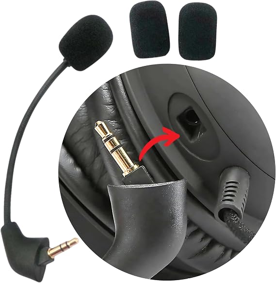 Hyperx Cloud 2 Mic Replacement, (Old Version Before 2021), Cloud X, Cloud II, Cloud Core, Cloud Pro Silver Noise Cancelling Boom Microphone Compatible with Gaming Consoles, PC, 3.5mm Jack