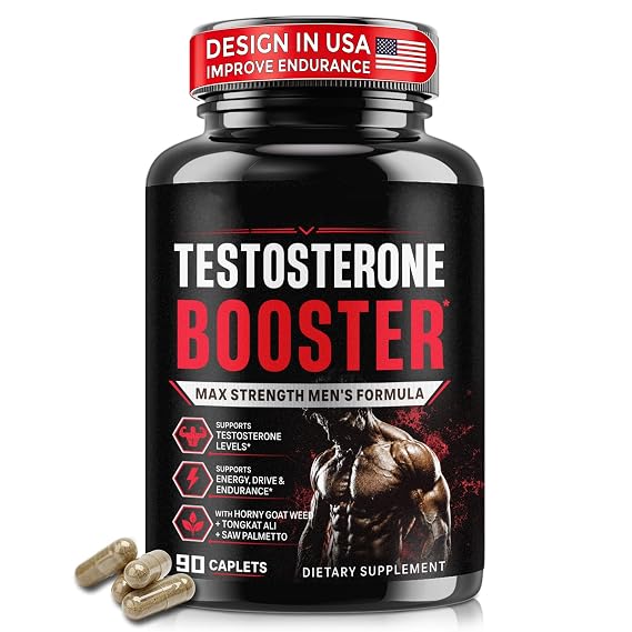 Testosterone Booster for Men, Supports Strength & Stamina,90 Caplets