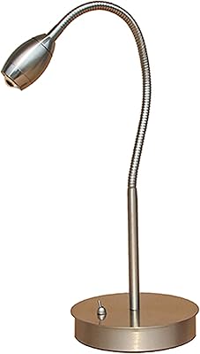 daylight24 202071-15 Adjustable Beam LED Desk Lamp, 8.47 x 5.9 x 19.5, Brushed Nickel