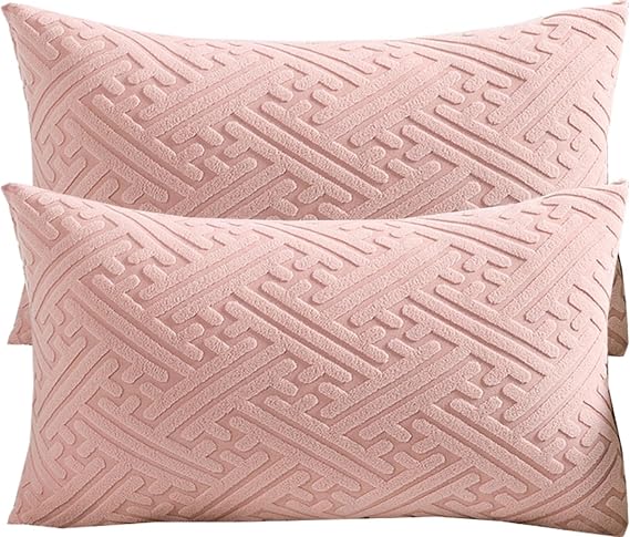 XMAYODS Set of 2 Rectangle Pillow Covers 40 x 60cm Decorative Cushion Covers 30x50 50x70 60x80 Elastic Throw Pillow Cases Super Soft Autumn Pillowcase for Sofa Bedroom(Color 7,60x90cm/24x36in)