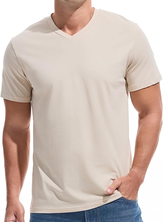 VEIISAR Premium V-Neck T-Shirts for Men - Modern Fitted Tees V Neck Vests