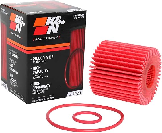 K&N Oil Filter: 20,000 Mile Engine Protection, High CapacityHigh Efficiency: Compatible with 2005-2026 LEXUSTOYOTALOTUSSCION See Product Description for Select Models, HP-7020