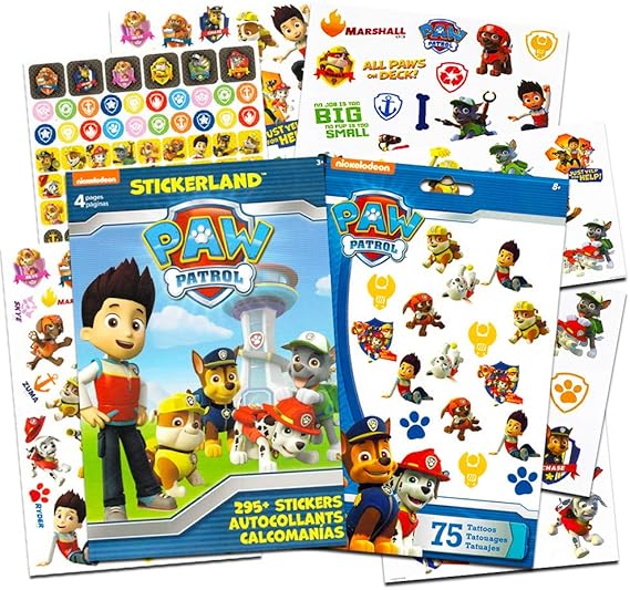 PAW Patrol Stickers & Tattoos Party Favor Pack (295 Stickers & 75 Temporary Tattoos) by Stickerland