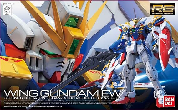 Bandai Hobby BAN203222 RG 1/144#20 Wing Gundam Ver EW Gundam Wing Action Figure, Multicolor, 8"
