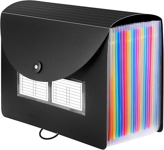 Sooez 24 Pockets Expanding File Folder, Accordion File Organizer, Letter/A4