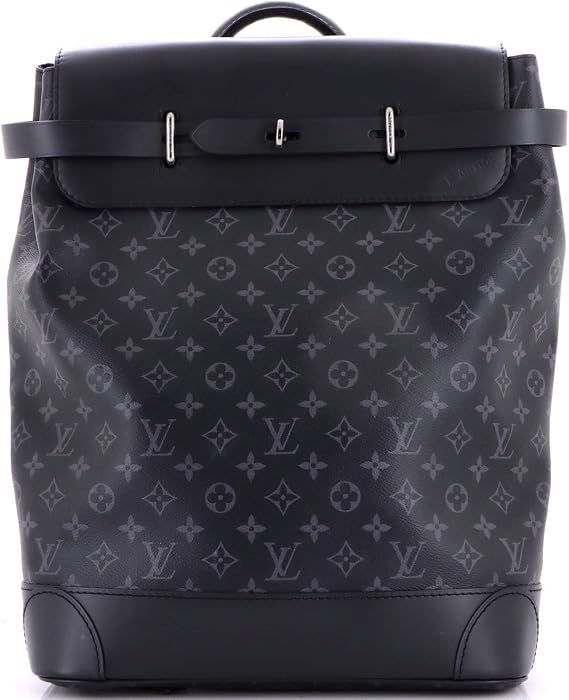 Pre-Loved Steamer Backpack Monogram Eclipse Canvas, Black