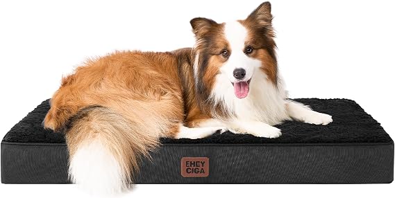 EHEYCIGA XL Orthopedic Extra Large Washable Dog Bed, 104x68x9cm, Black