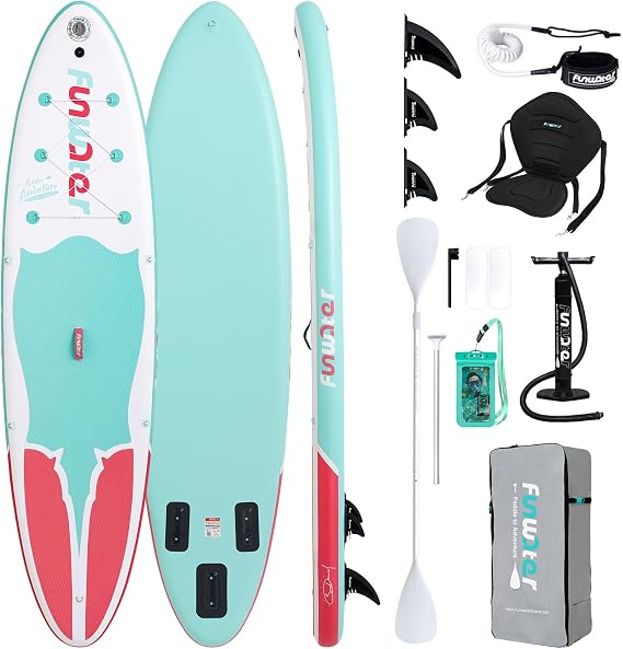 FunWater Inflatable Stand Up Paddle Board with Beginners SUP Accessories