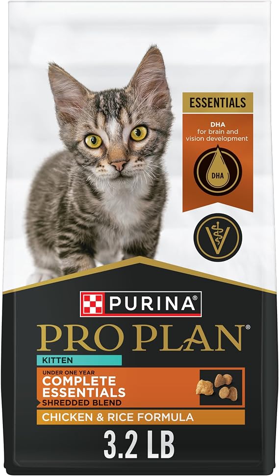 Purina Pro Plan Complete Essentials Kitten Food, Chicken & Rice, 3.2 lb Bag