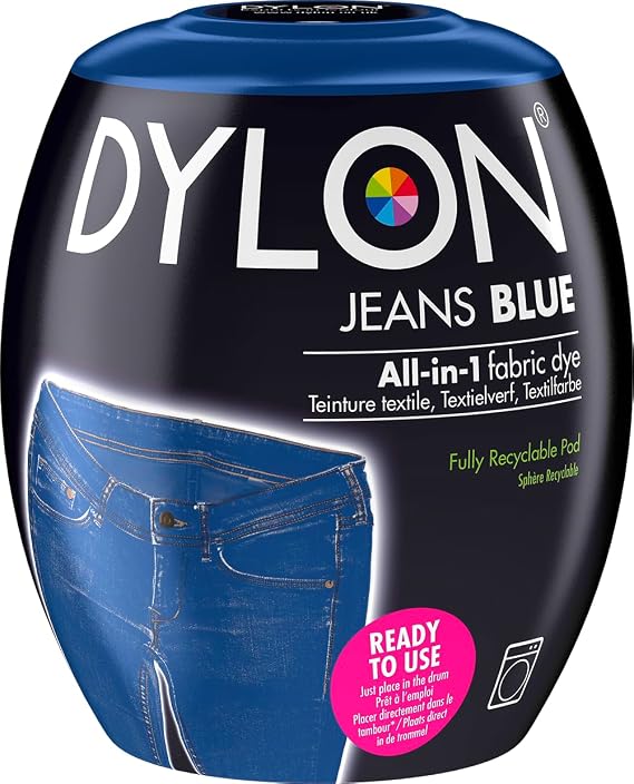 Dylon Washing Machine Fabric Dye Pod for Clothes & Soft Furnishings, 350g Jeans Blue