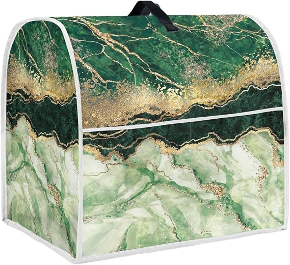 GLENLCWE Green Marble Stand Mixer Cover Dust Proof Kitchen Mixer Cover Compatible with 4.5-5Quarts Kitchen aid Mixer,Women Kitchen Accessories